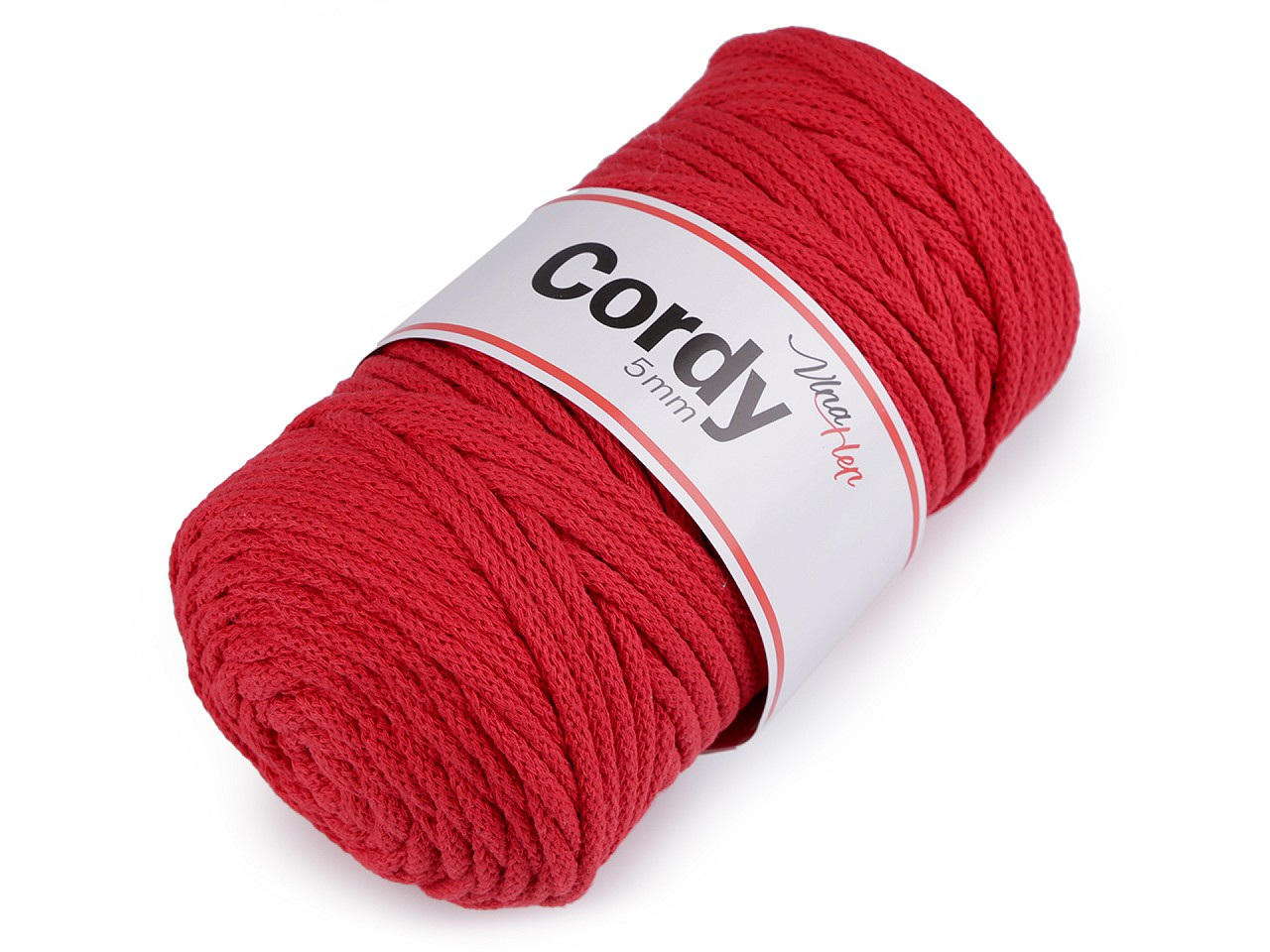 Provázková příze 100 m Cordy, barva 22 (8009) červená rumělka