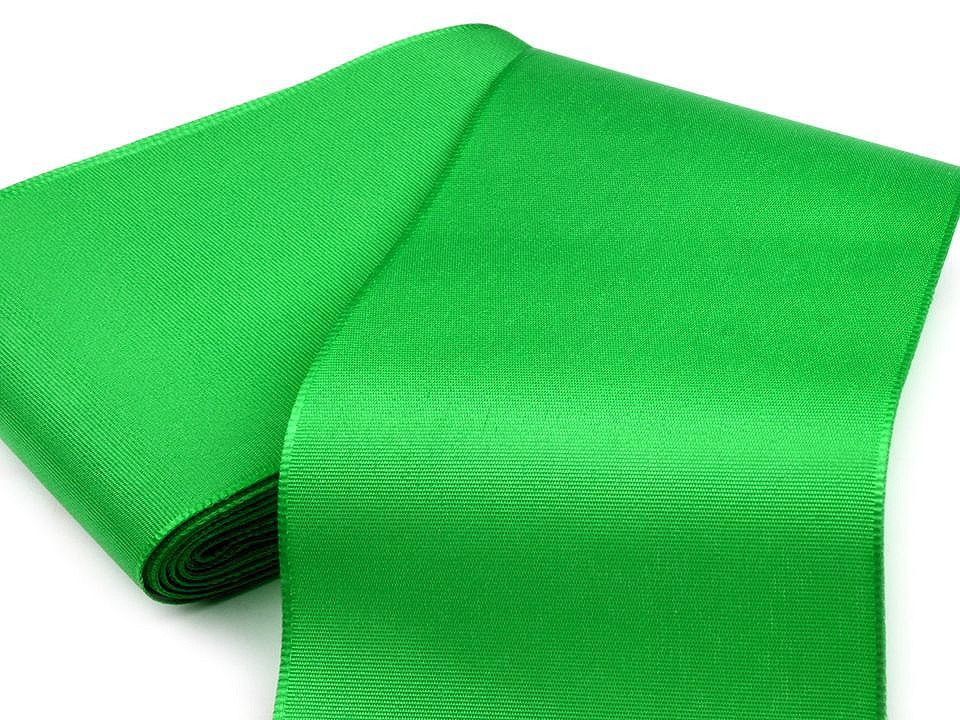 Stuha taftová šíře 10,8 cm, barva 309 zelená irská