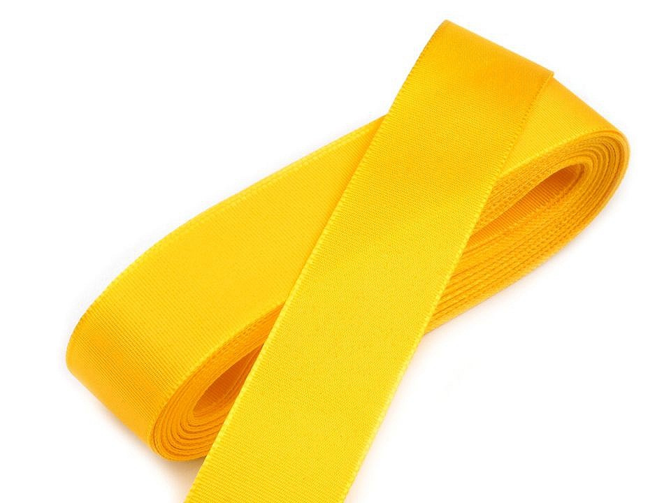 Stuha taftová šíře 25 mm, barva 207 žlutá