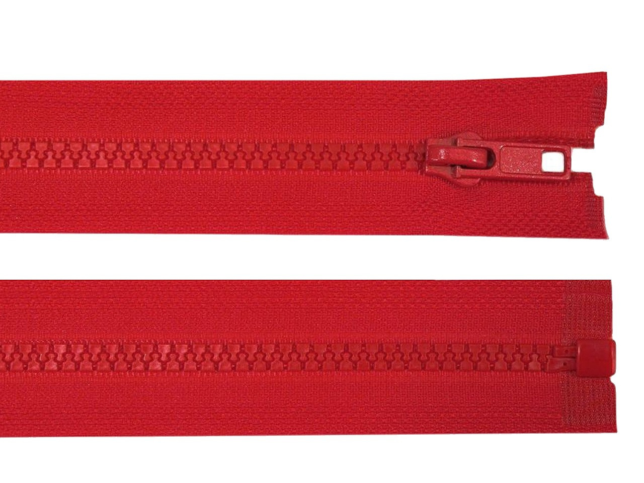 Kostěný zip šíře 5 mm délka 30 cm bundový, barva 148 červená