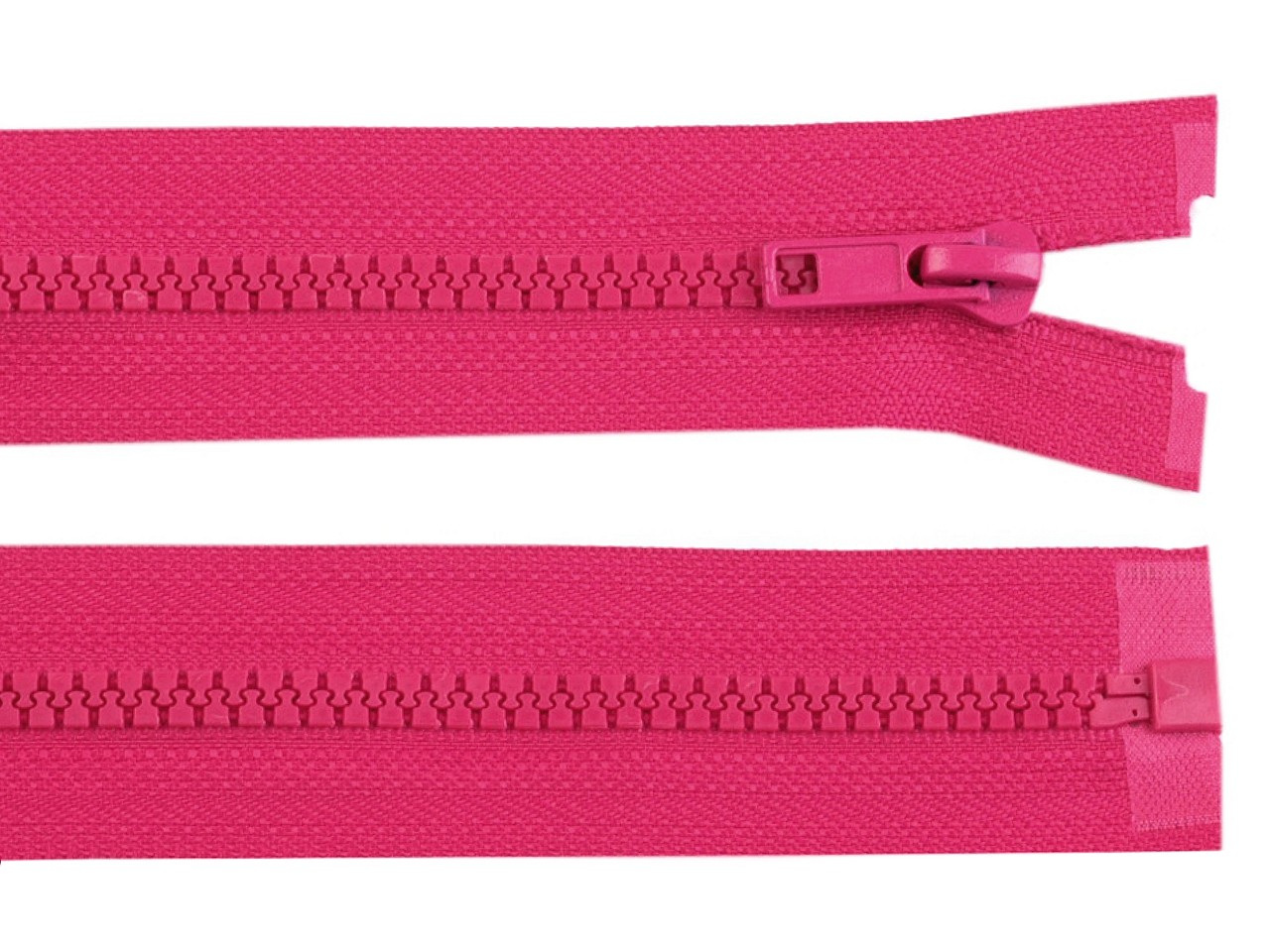 Kostěný zip šíře 5 mm délka 30 cm bundový, barva 145 růžová malinová