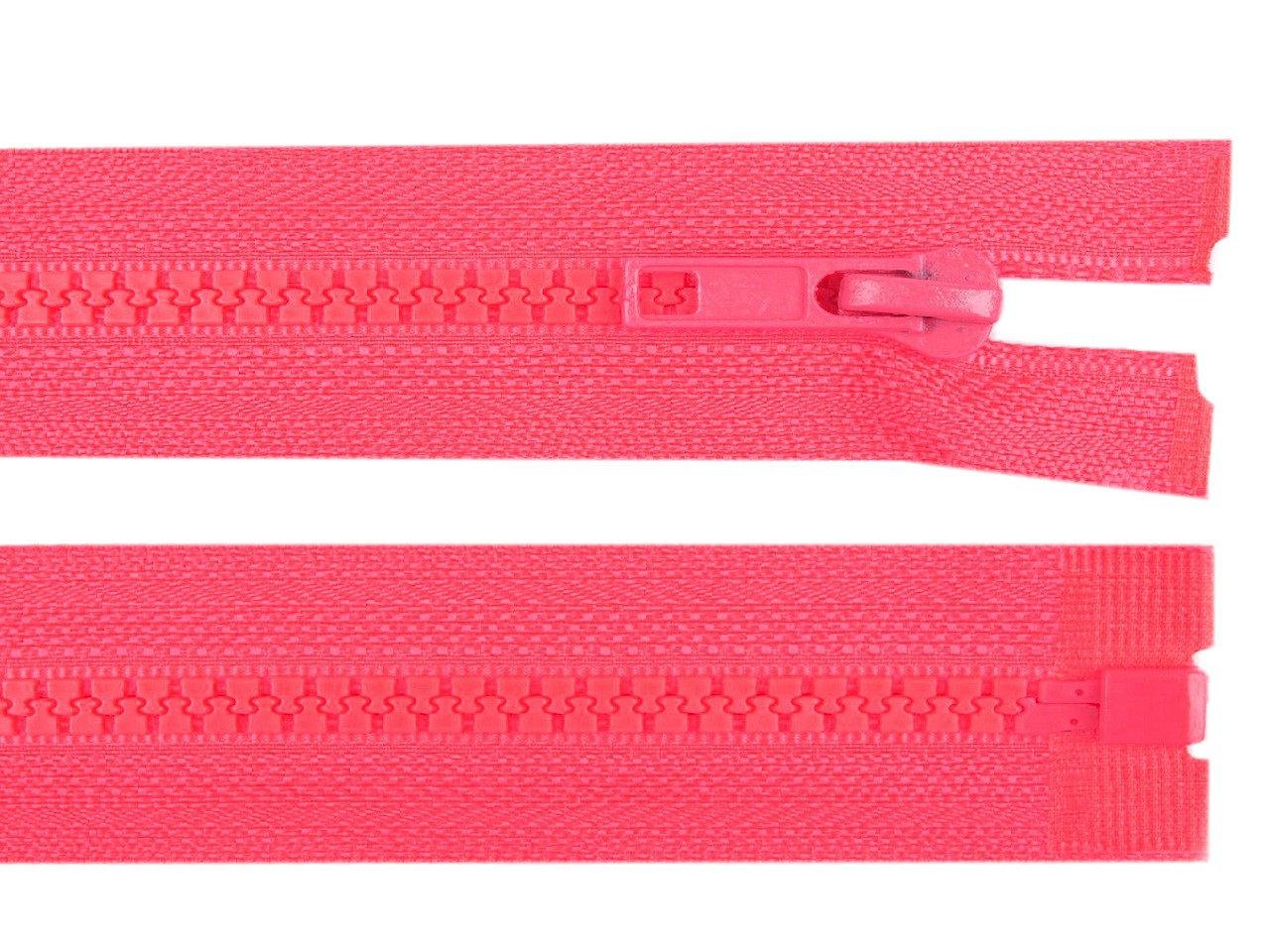 Kostěný zip šíře 5 mm délka 75 cm bundový, barva 338 Pink Lemonade neon