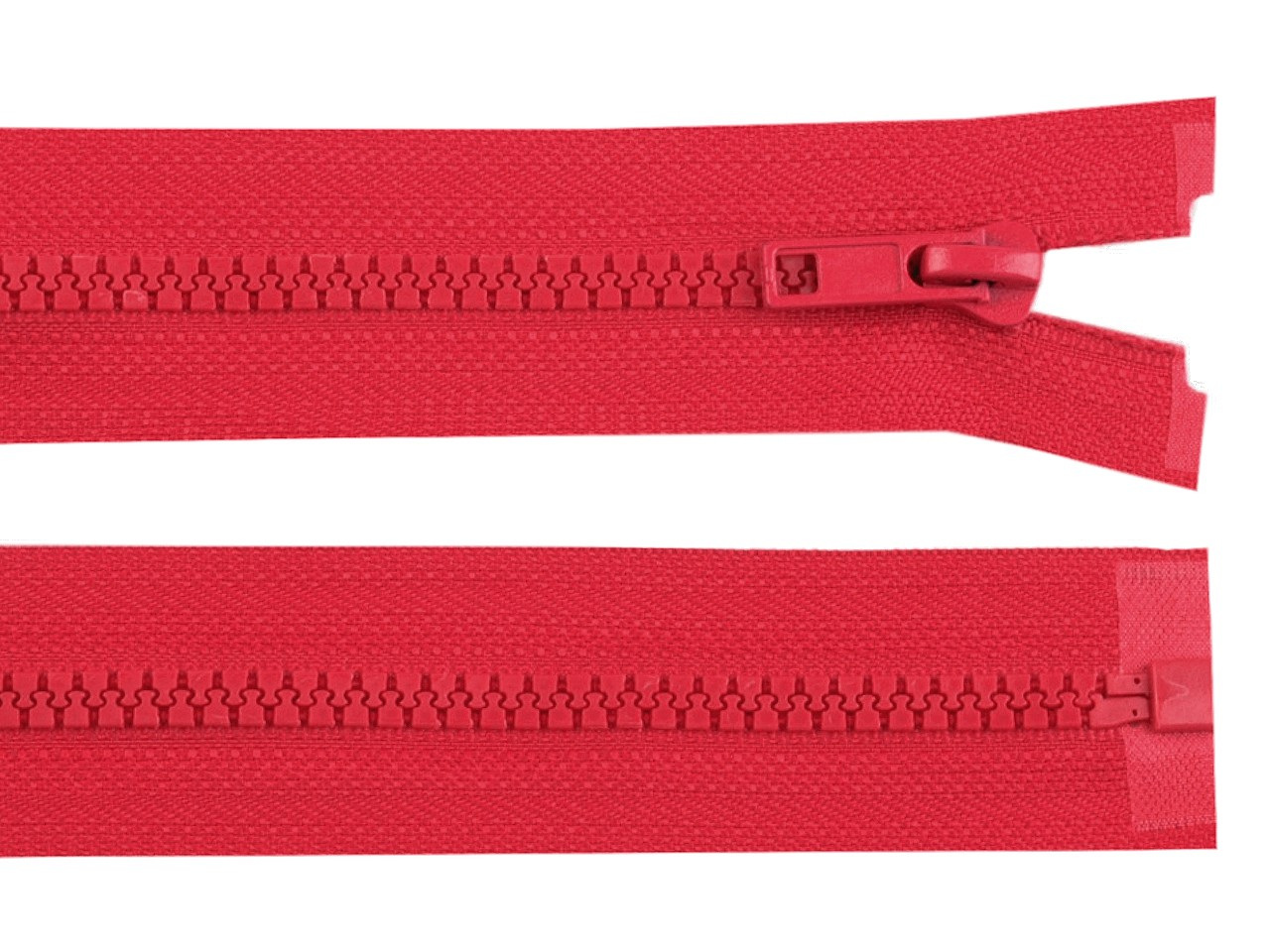Kostěný zip šíře 5 mm délka 70 cm bundový, barva 162 Poppy Red