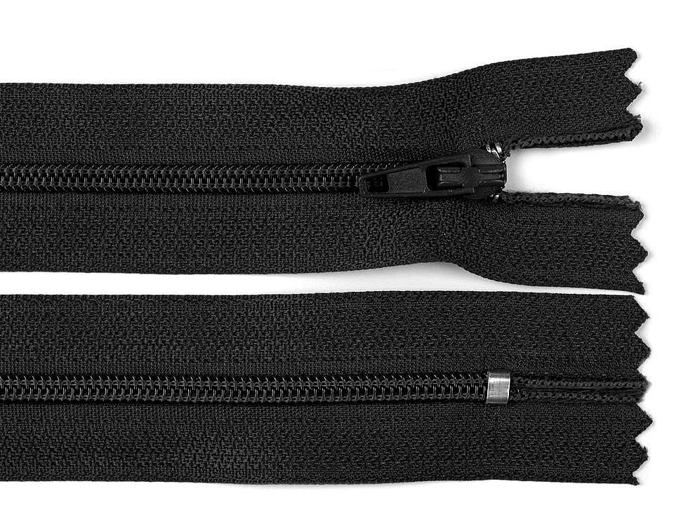 Spirálový zip šíře 3 mm délka 20 cm autolock, barva 332 černá