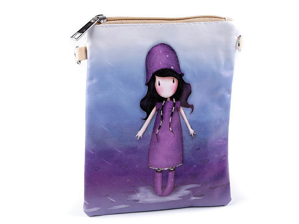 Dívčí kabelka 15x18,5 cm s potiskem, barva 13 fialová