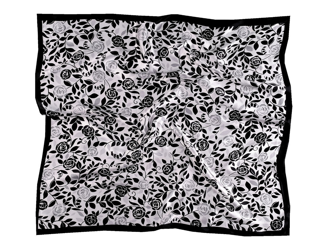 Saténový šátek 60x60 cm, barva 34 černá
