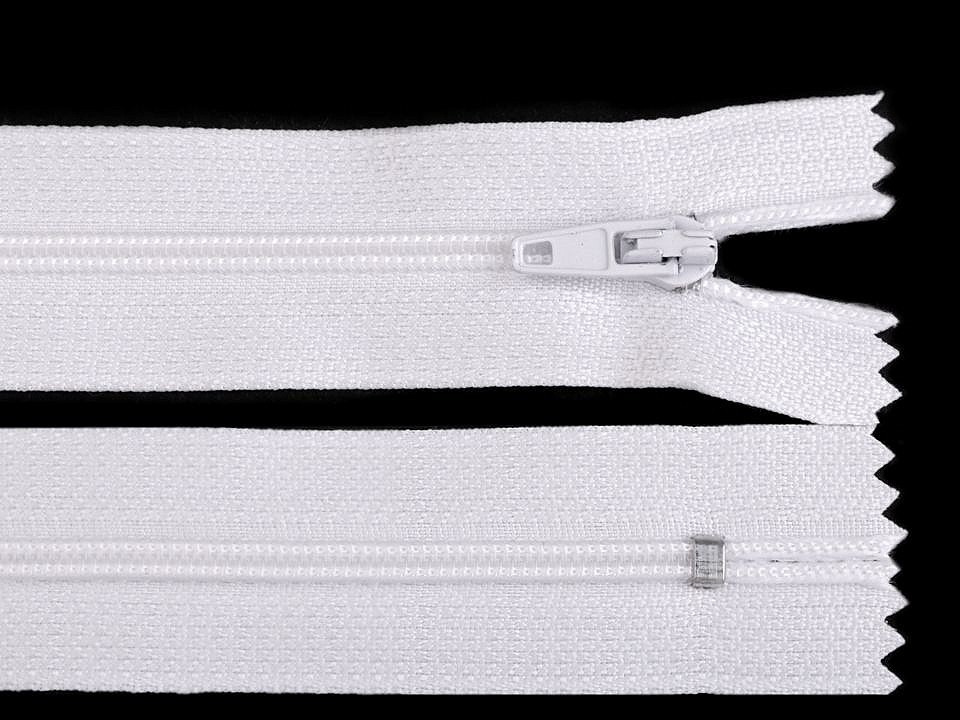 Spirálový zip No 3 délka 20 cm autolock, barva 101 bílá