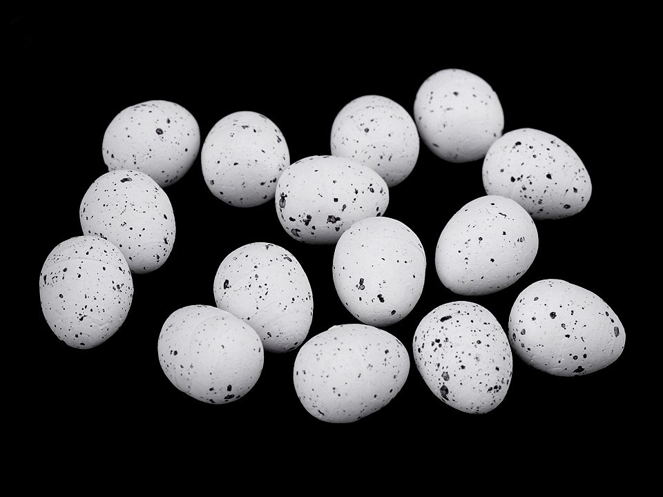 Dekorační křepelčí vajíčka k aranžování, barva 1 bílá
