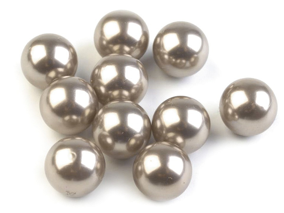 Dekorační kuličky / perly bez dírek Ø10 mm, barva 20 šedá