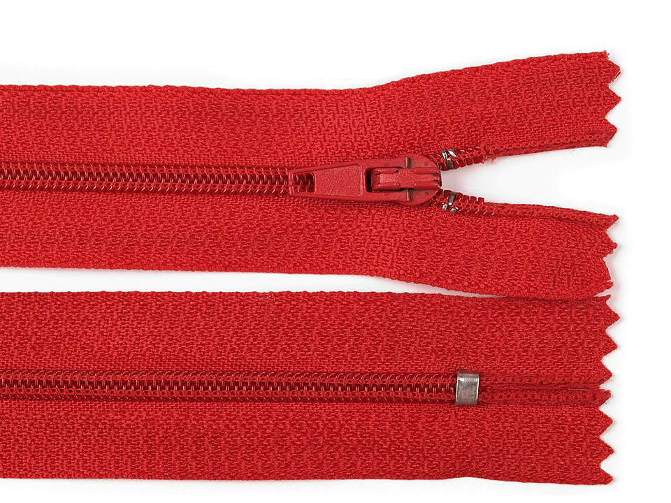 Spirálový zip šíře 3 mm délka 20 cm autolock, barva 148 červená