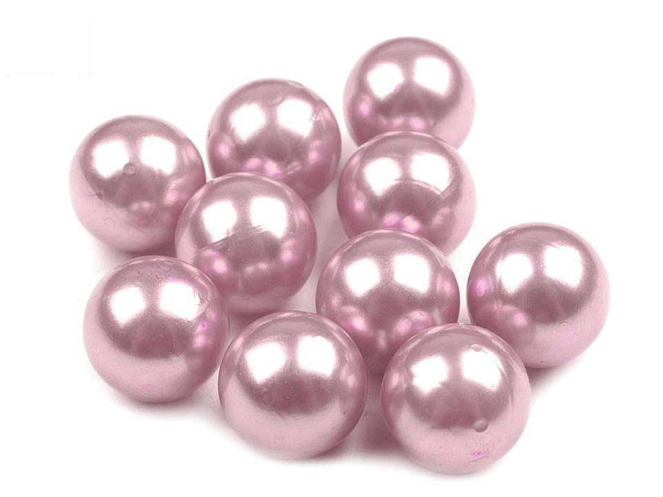 Fotografie Dekorační kuličky / perly bez dírek Ø10 mm, barva 21 starorůžová světlá