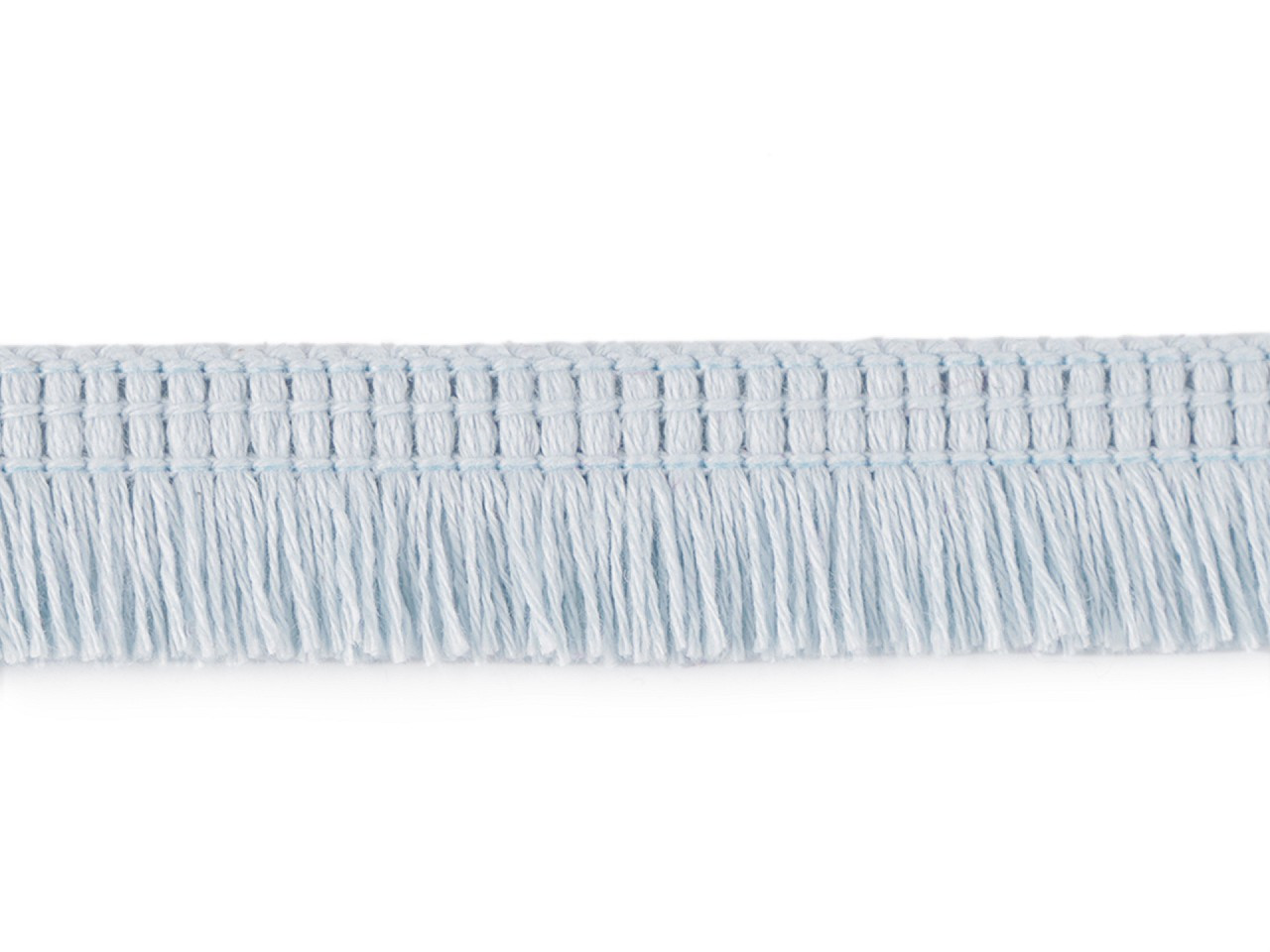 Bavlněné třásně oděvní šíře 17 mm, barva 10 (3031) modrá ledová