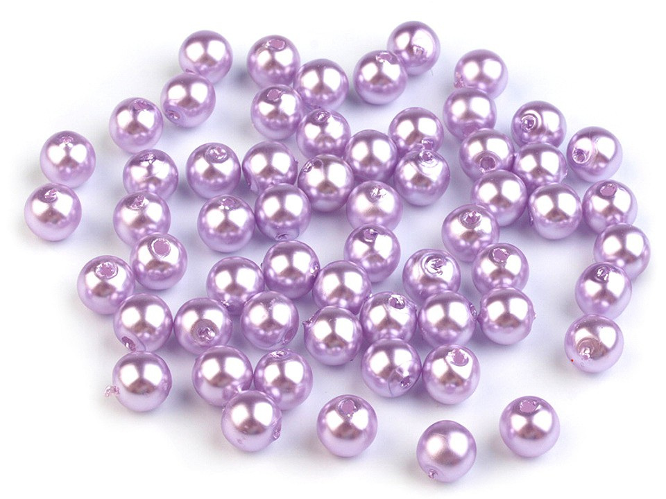 Plastové voskové korálky / perly Glance Ø6 mm, barva F24 fialová nejsvětlejší