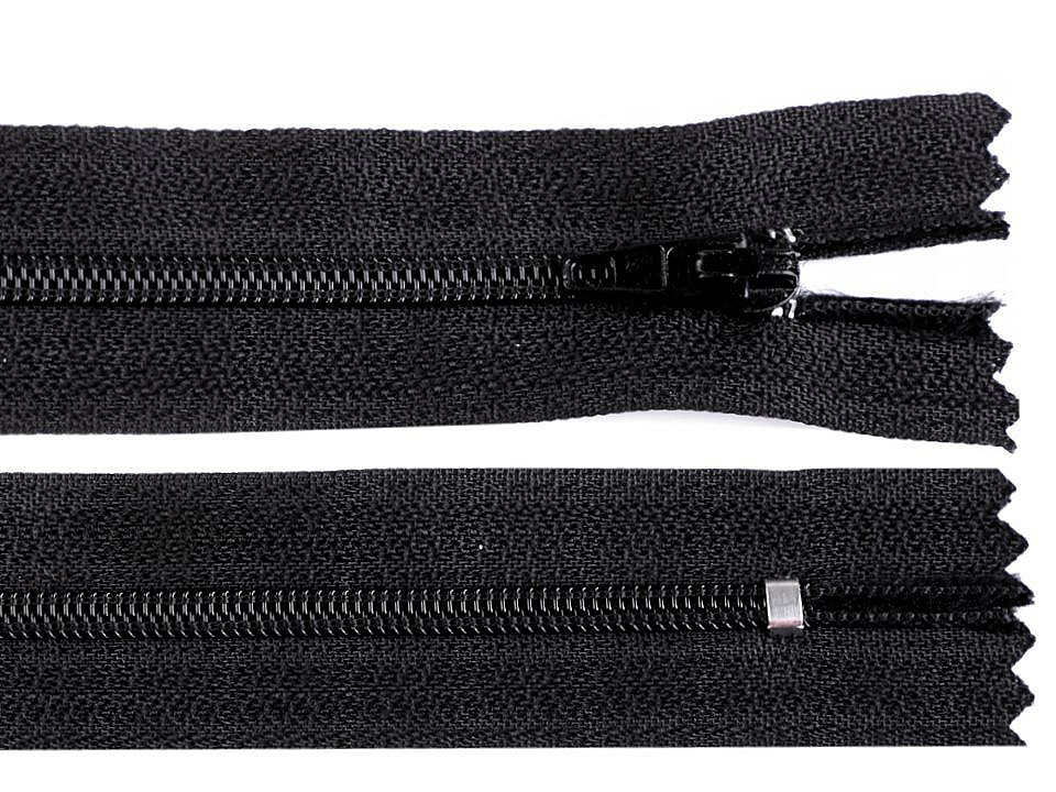 Spirálový zip šíře 3 mm délka 18 cm autolock, barva 332 černá