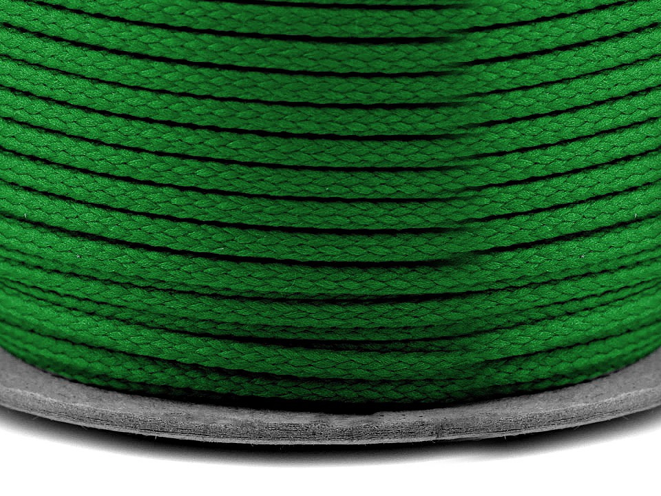 Oděvní šňůra PES Ø4 mm, barva 5449 zelená