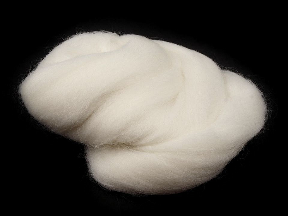 Ovčí rouno 20 g česané, barva 1 (81) bílá mléčná
