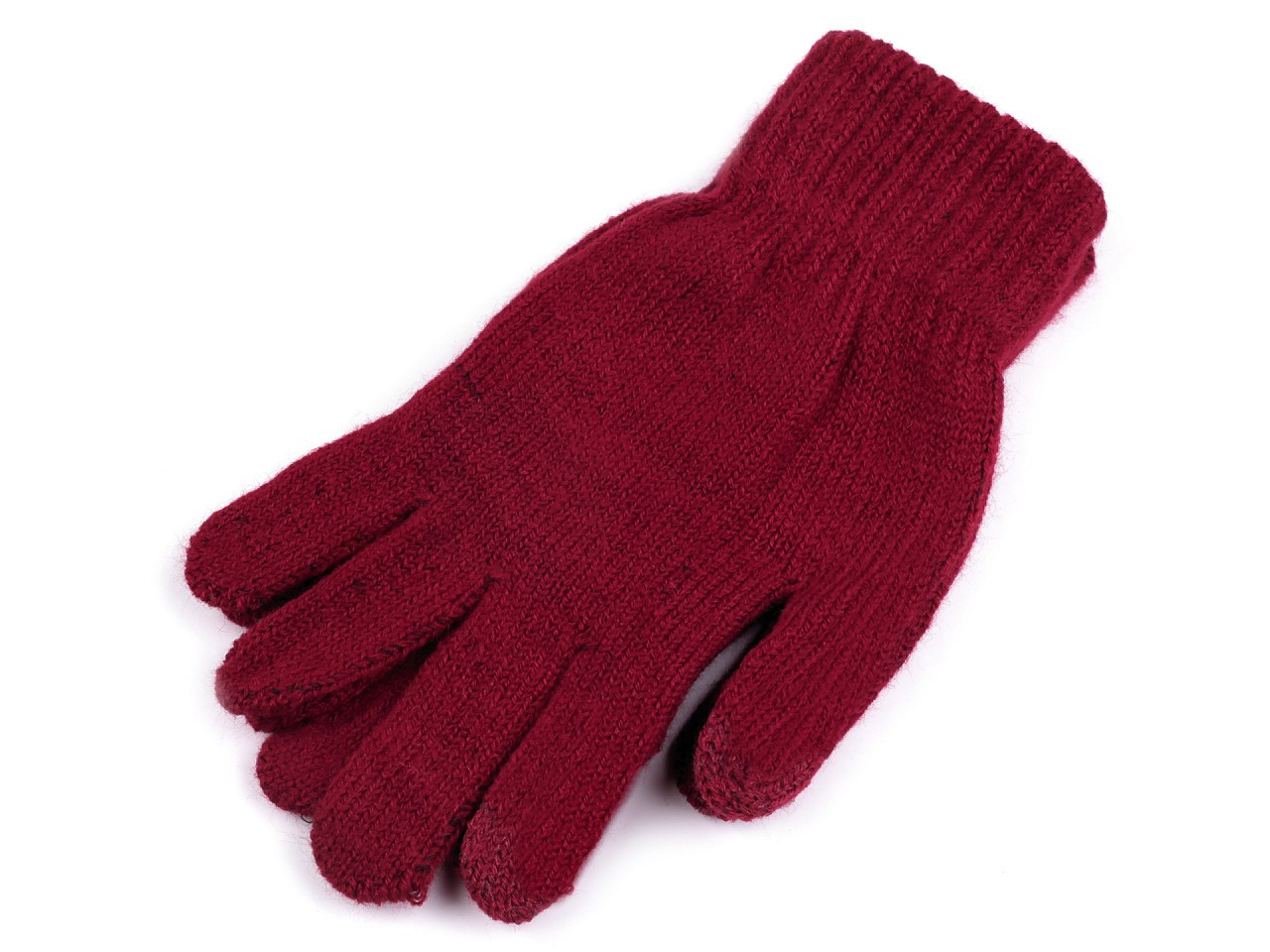 Dámské pletené rukavice, barva 24 bordó sv.