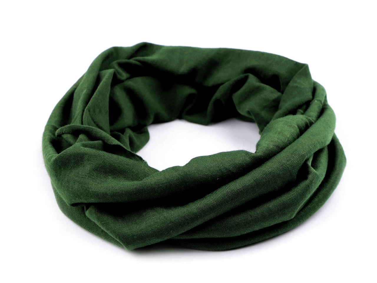 Multifunkční šátek pružný, bezešvý, jednobarevný, barva 16 zelená tm.