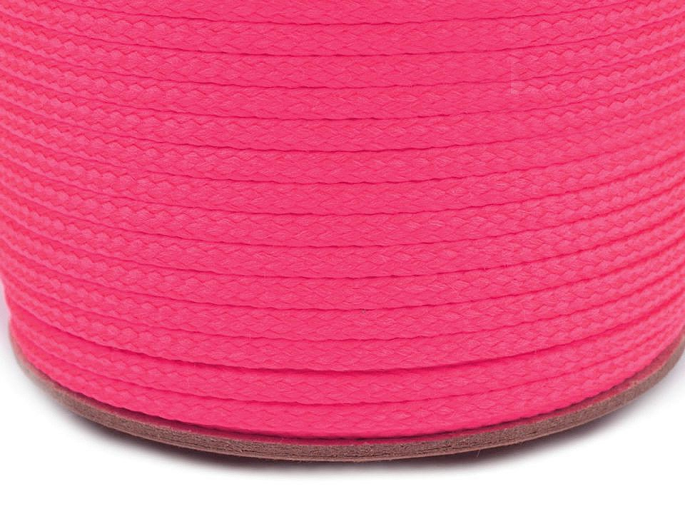Oděvní šňůra PES Ø4 mm, barva 3358 pink
