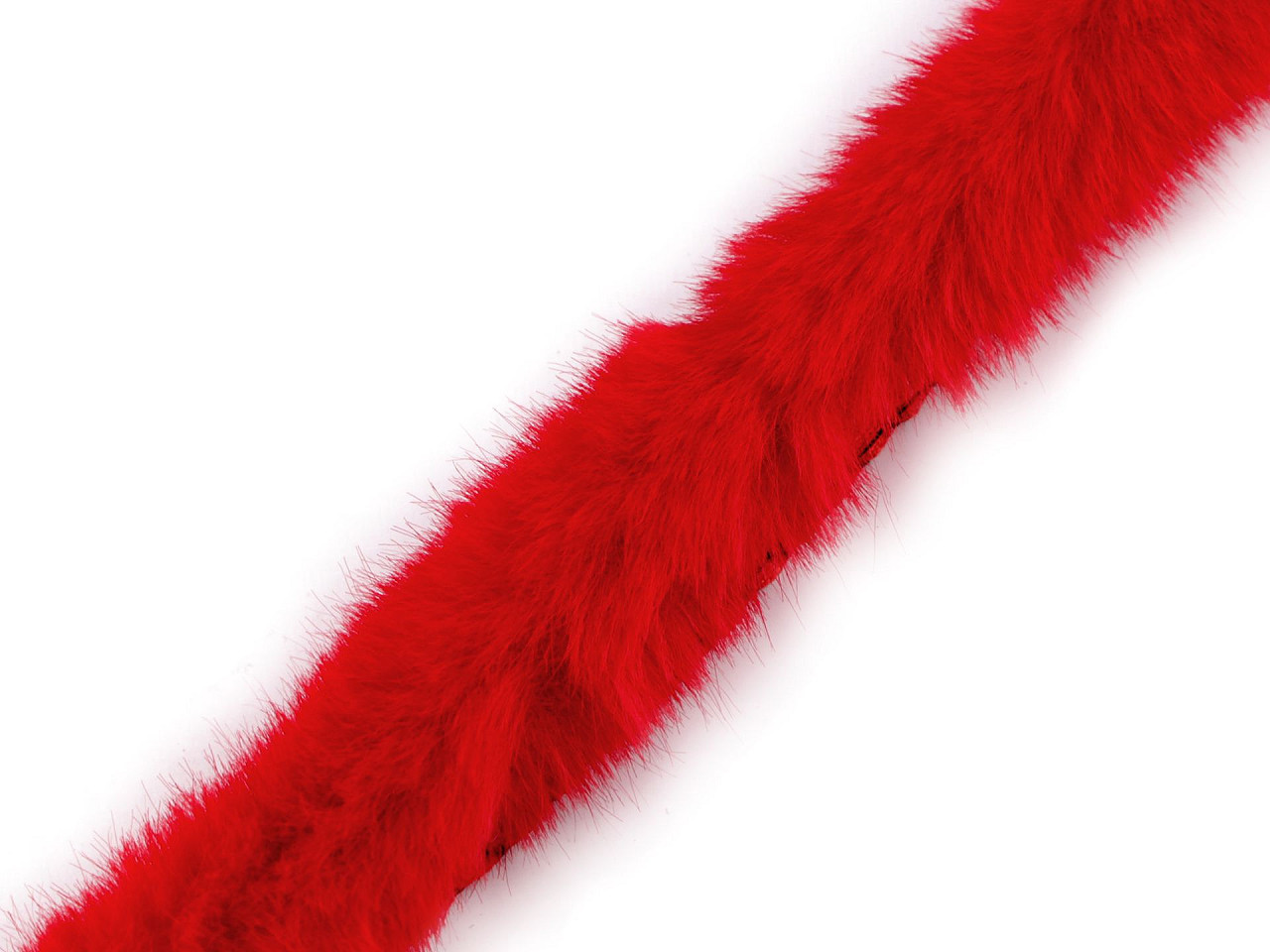 Všívací lemovka / lampas z umělé kožešiny šíře 2 cm, barva 7 červená