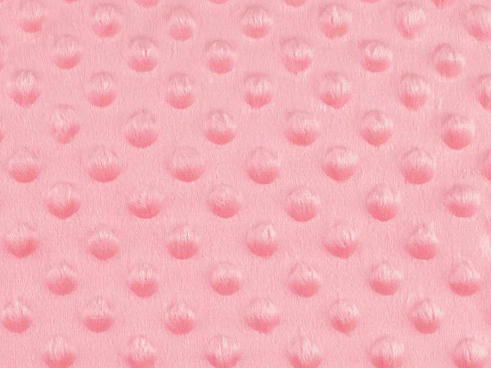 Minky s 3D puntíky, barva 35 (19) růžová lososová