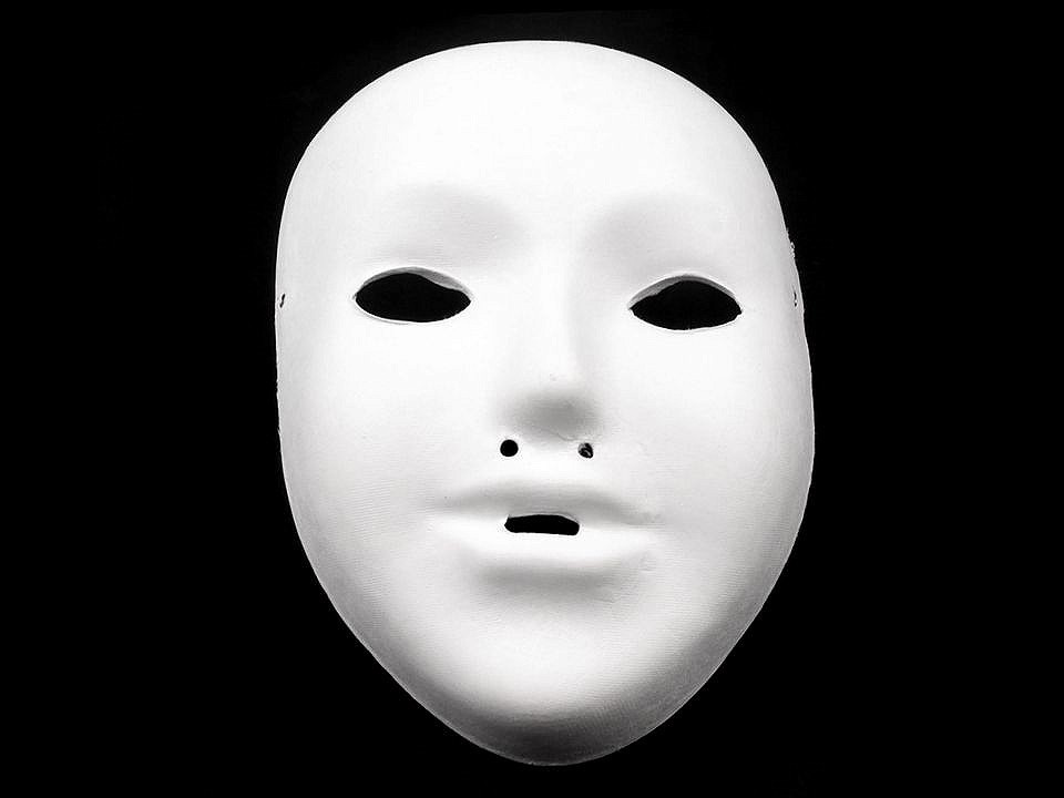 Maska na obličej dětská k domalování, barva bílá