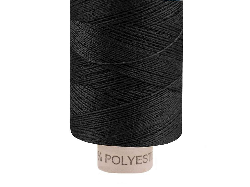 Polyesterové nitě návin 500 m Ribbon 14,8x2, barva 1500 Black