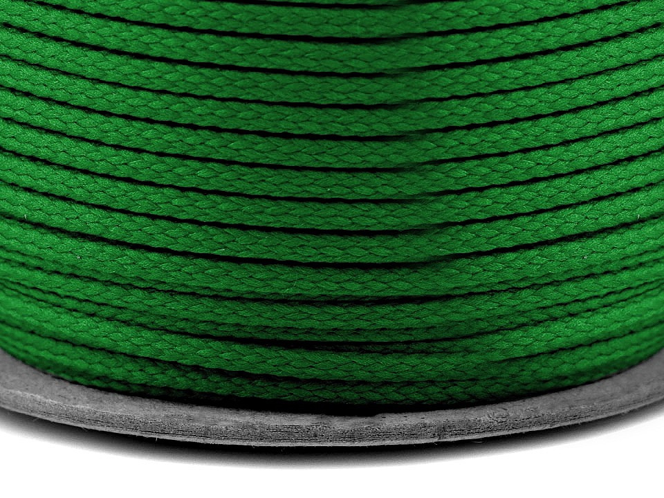 Oděvní šňůra PES Ø2 mm, barva 5449 zelená