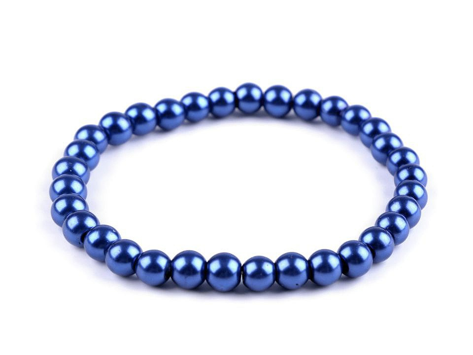 Perlový náramek, barva 6 modrá safírová