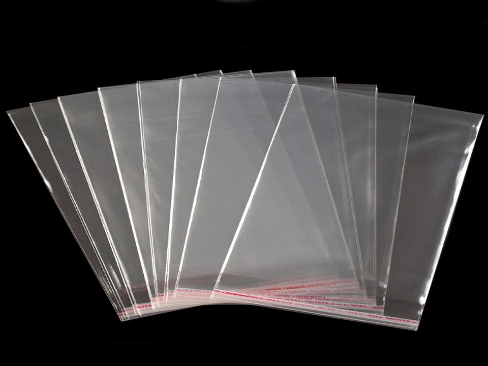 Fotografie PP sáček s lepicí klopou 22x25 cm, barva transparent