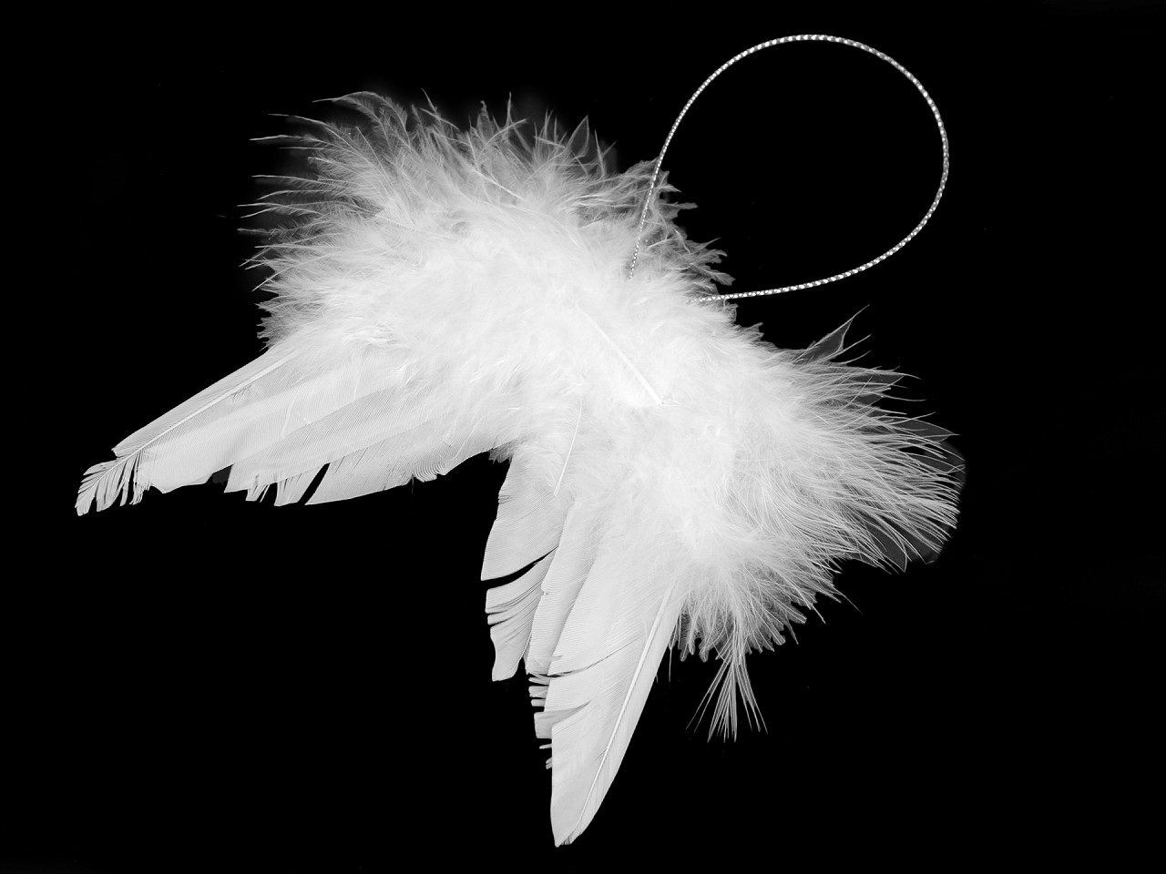 Fotografie Dekorace andělská křídla malá, barva bílá
