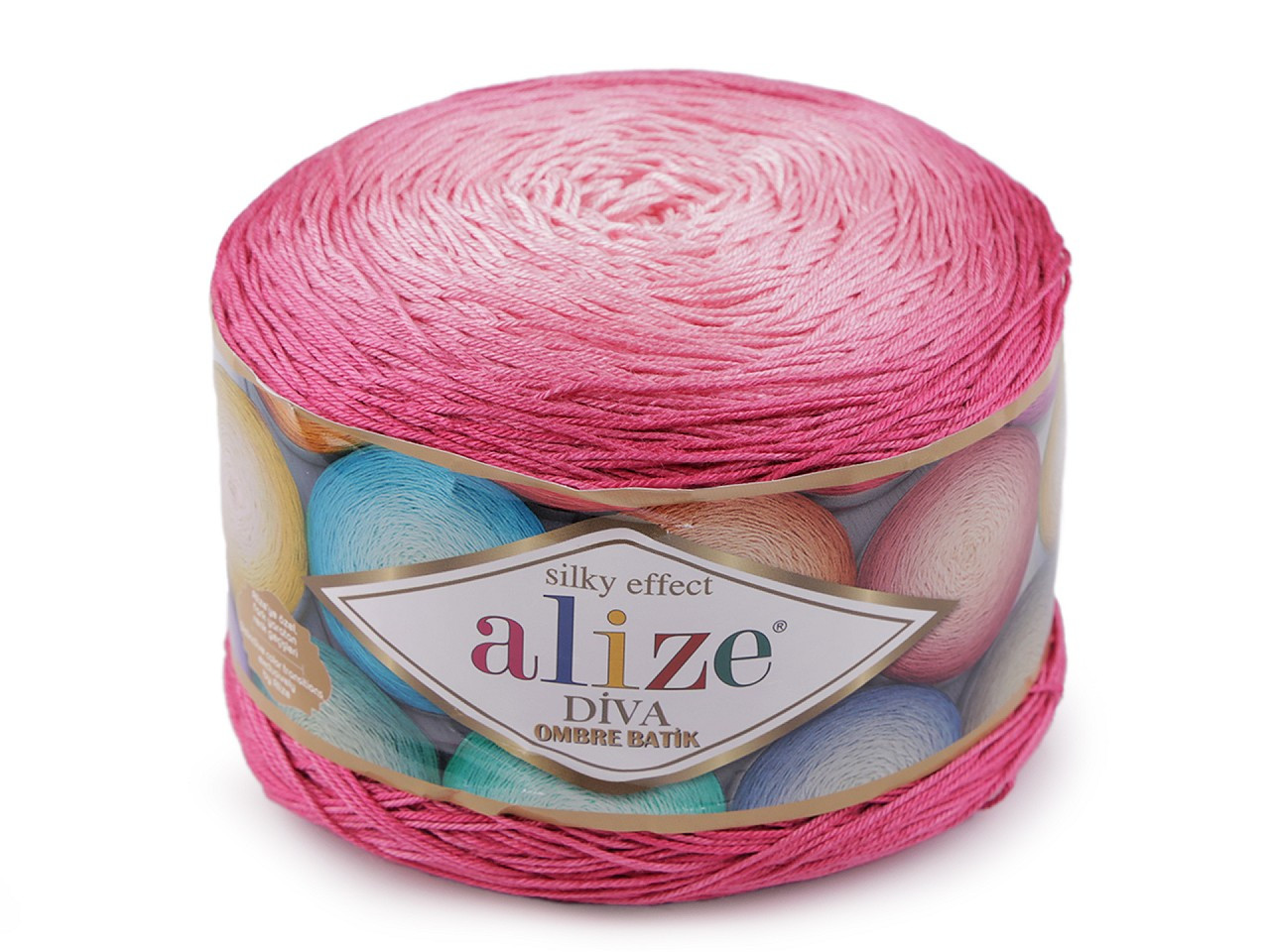 Pletací příze Diva Ombre Batik 250 g, barva 9 (7367) růžová