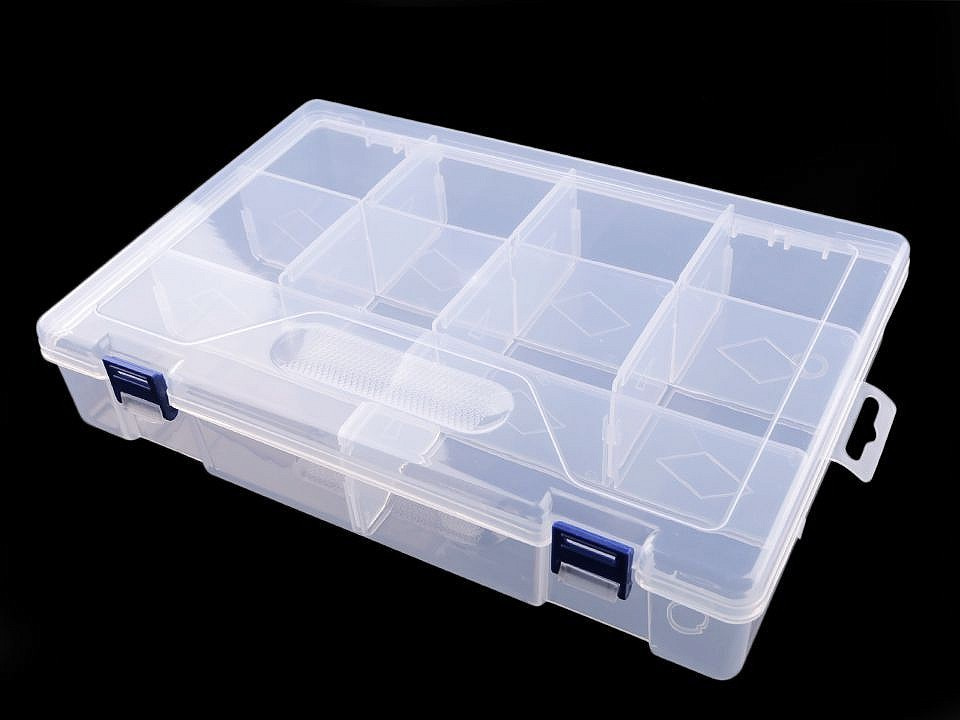 Plastový box / zásobník 6x20x30 cm, barva transparent