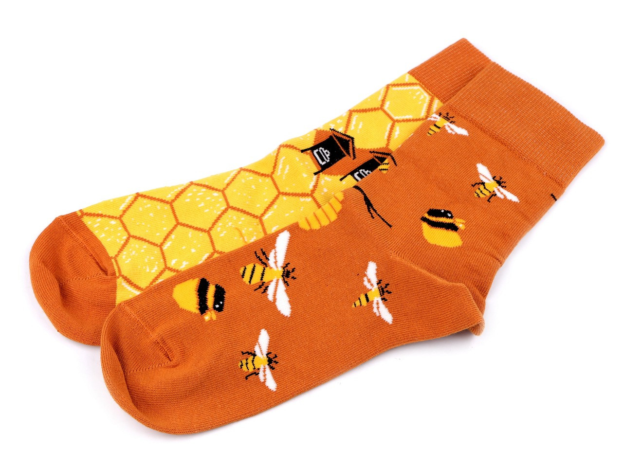 Veselé ponožky Wola, bavlněné, barva 64 (vel. 35-38) žlutá včela