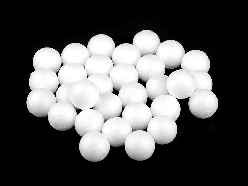 Polystyrenové kuličky Ø2 cm, barva bílá