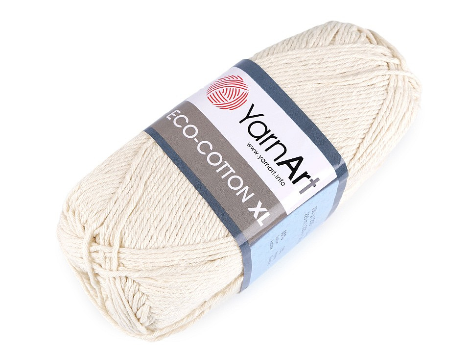 Pletací příze Eco - cotton XL 200 g, barva 2 (762/103) slonová kost