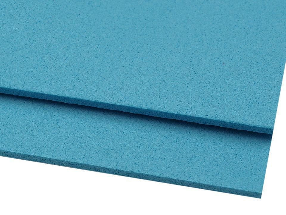 Pěnová guma Moosgummi 20x30 cm, barva 9 modrá dětská