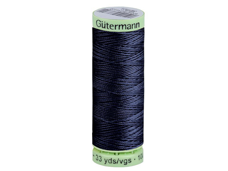 Polyesterové nitě Gütermann Jeans návin 30 m, barva 310 modrá tmavá
