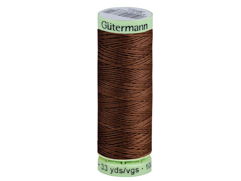 Polyesterové nitě Gütermann Jeans návin 30 m, barva 446 kakao