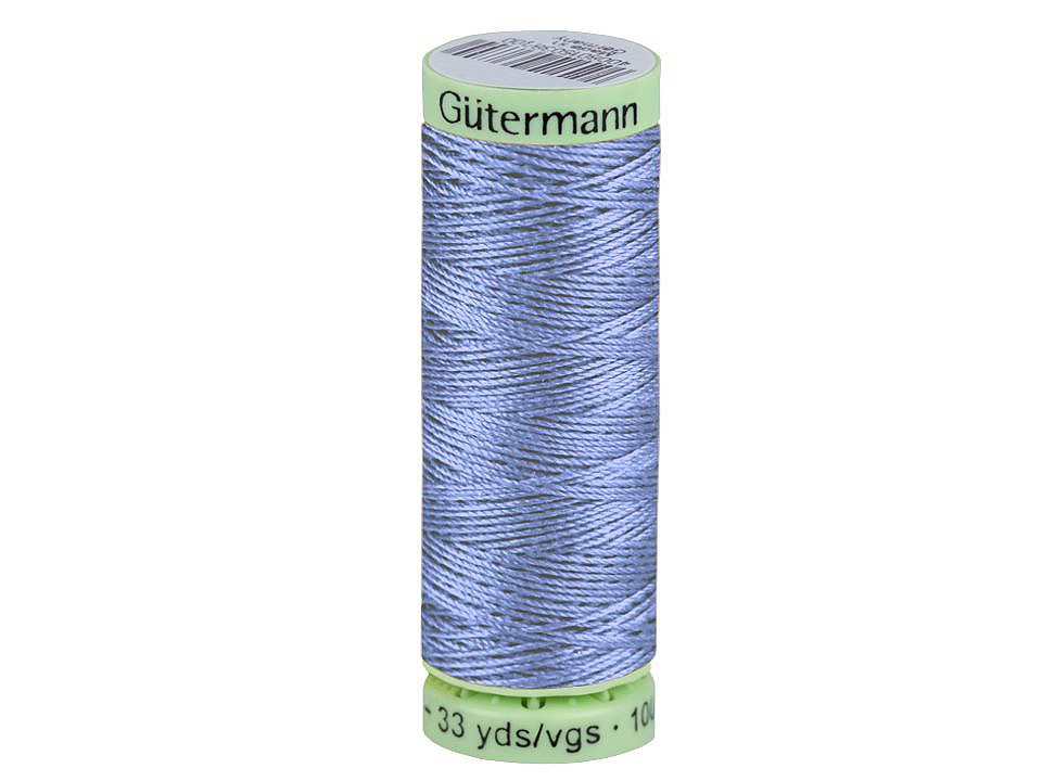 Polyesterové nitě Gütermann Jeans návin 30 m, barva 143 modrá jemná