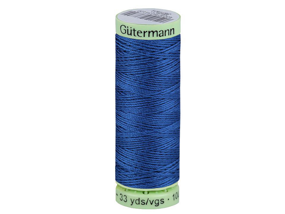 Polyesterové nitě Gütermann Jeans návin 30 m, barva 322 modrá námořnická