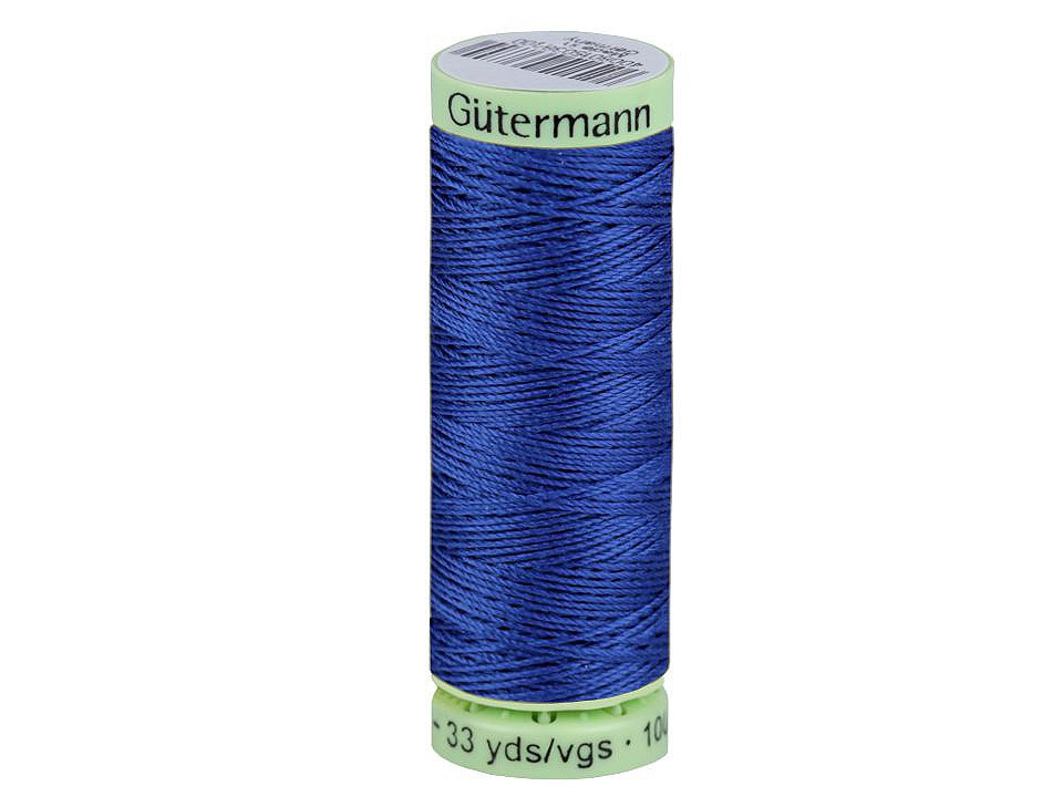 Polyesterové nitě Gütermann Jeans návin 30 m, barva 315 modrá kobaltová
