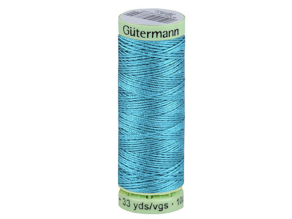 Polyesterové nitě Gütermann Jeans návin 30 m, barva 714 modrá světlá
