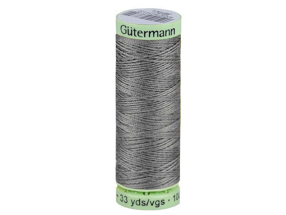 Polyesterové nitě Gütermann Jeans návin 30 m, barva 040 šedá popel
