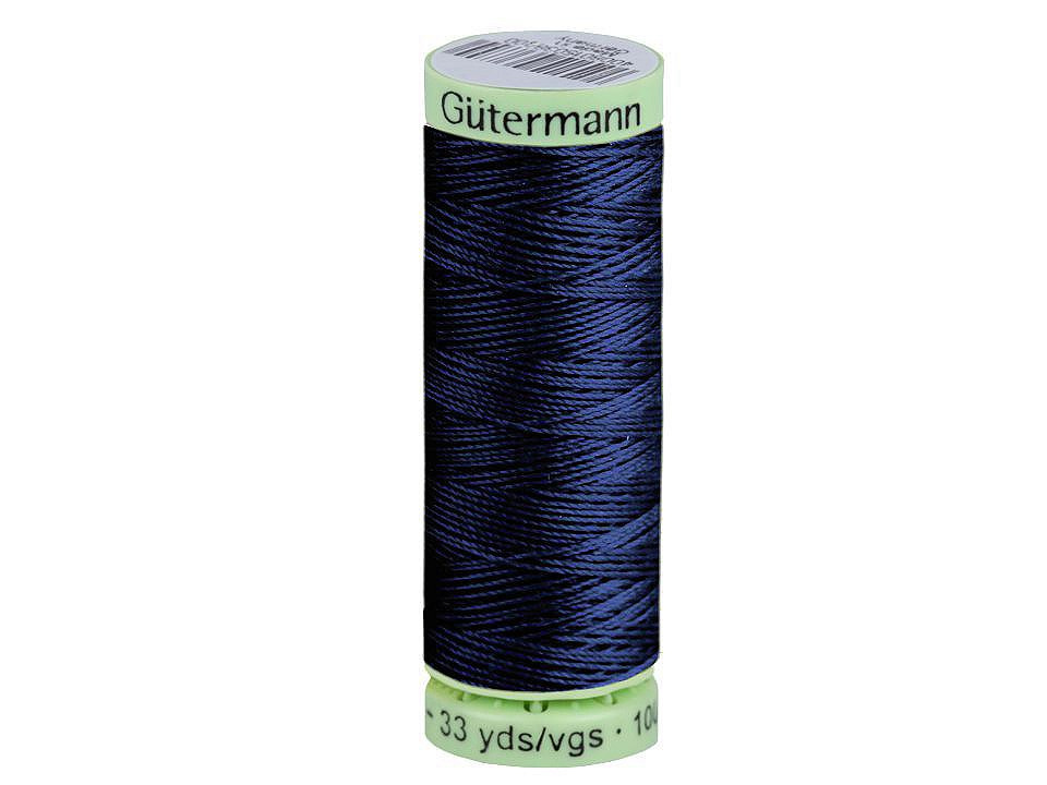 Polyesterové nitě Gütermann Jeans návin 30 m, barva 309 modrá berlínská