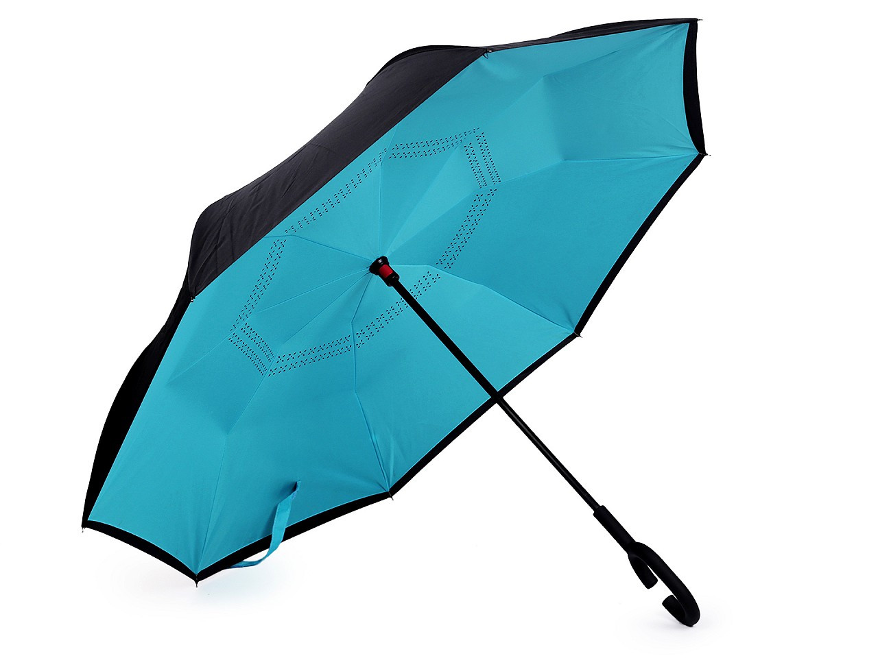 Obrácený deštník dvouvrstvý, barva 2 modrá tyrkys