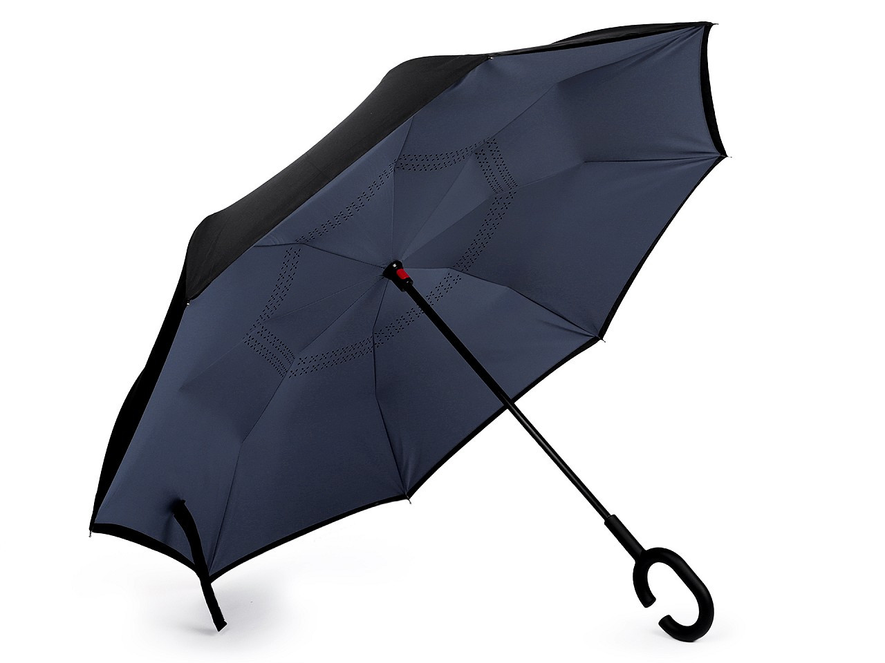 Obrácený deštník dvouvrstvý, barva 8 modrá temná