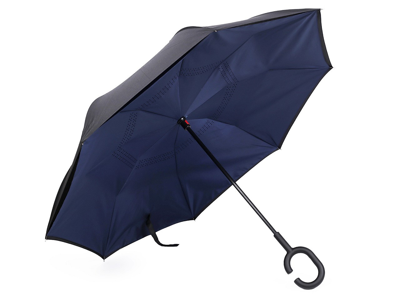 Obrácený deštník dvouvrstvý, barva 4 modrá tmavá