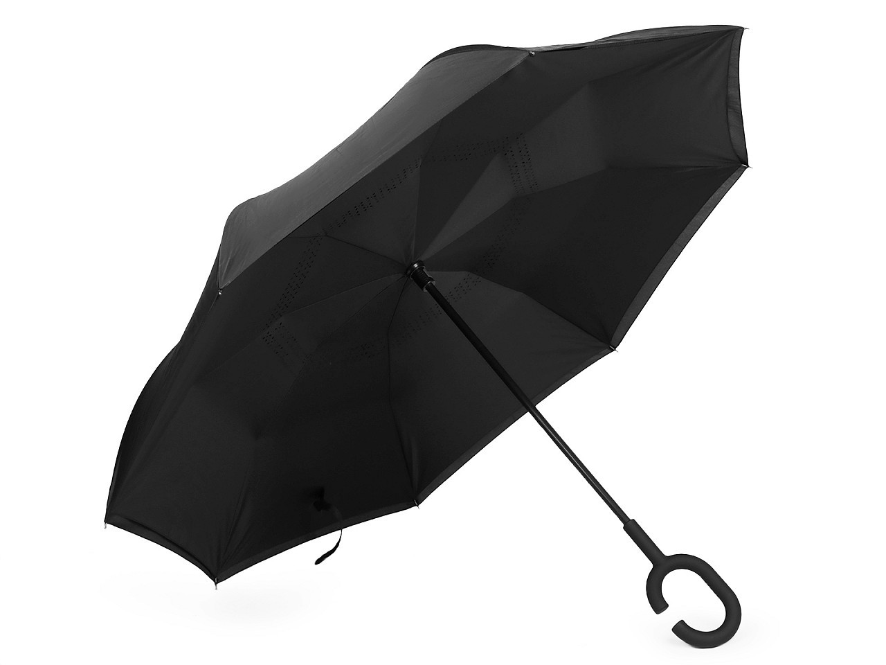 Obrácený deštník dvouvrstvý, barva 6 černá