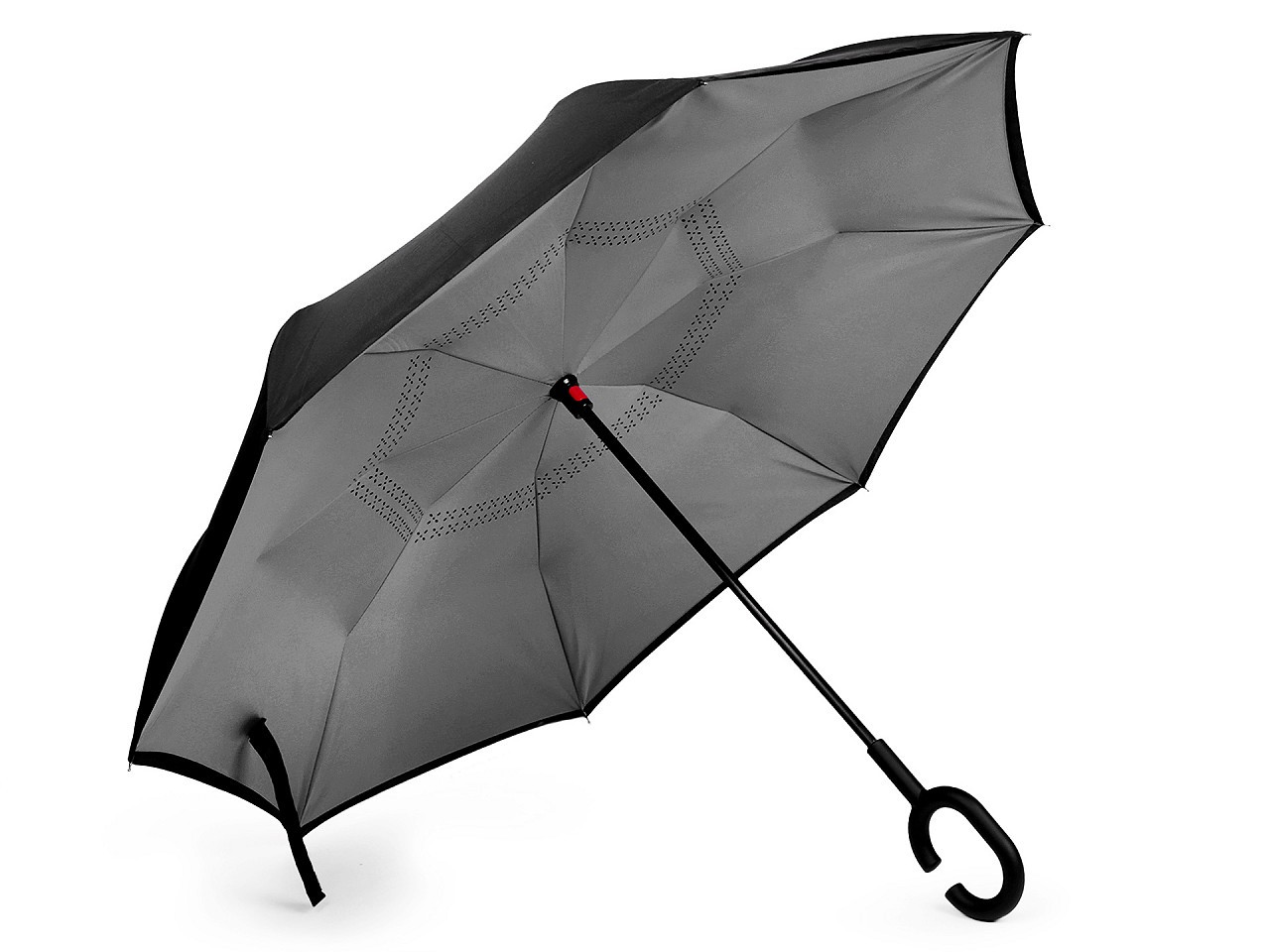 Obrácený deštník dvouvrstvý, barva 7 šedá